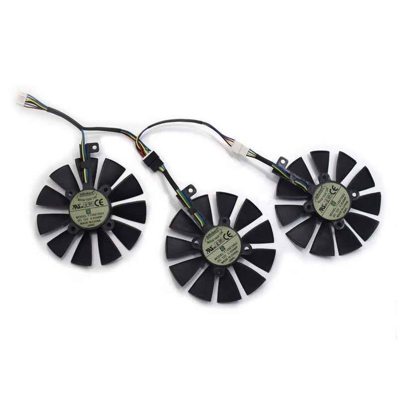 inRobert 87mm T129215SU Graphics Card Cooling Fan for ASUS Strix GTX980Ti/R9390/RX480/RX580 Video Card Cooler (Fan-3pcs) - Image 1